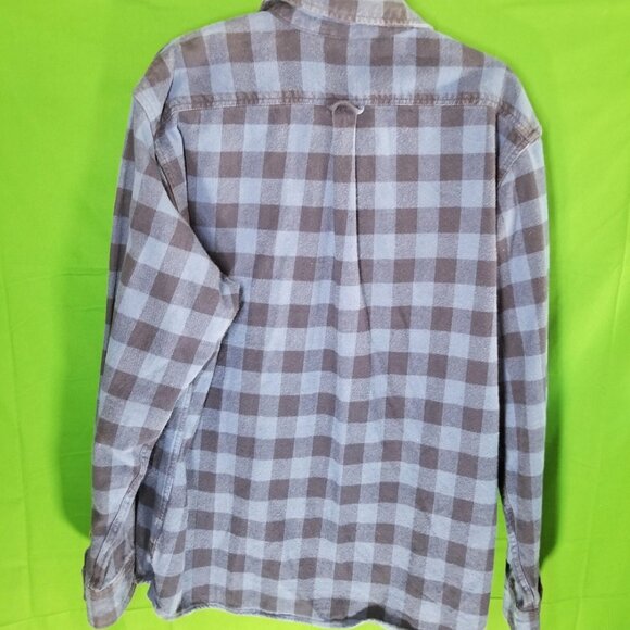 Jachs Size Mens LT Flannel Long Sleeve Blue/Navy Blue Plaid Button Up - Picture 2 of 5